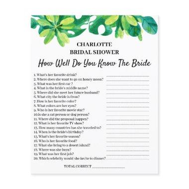 Tropical Beach Theme  Trivia Question Flyer