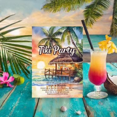 Tropical Beach Tiki Party Shower Invitations
