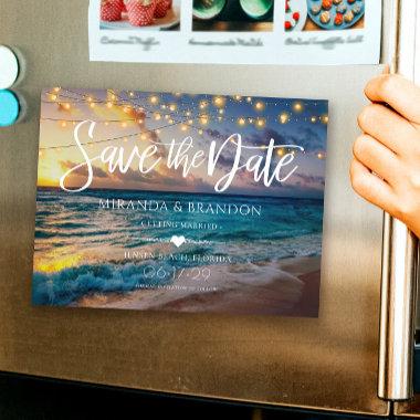 Tropical Beach Wedding Save the Date Magnetic Invitations
