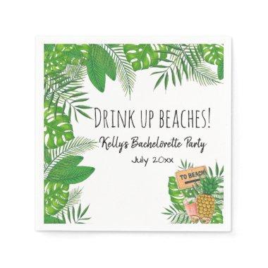Tropical Beach Weekend Bachelorette Cocktail Napkins