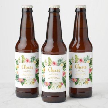 Tropical Beer Bottle Label For Bridal Shower