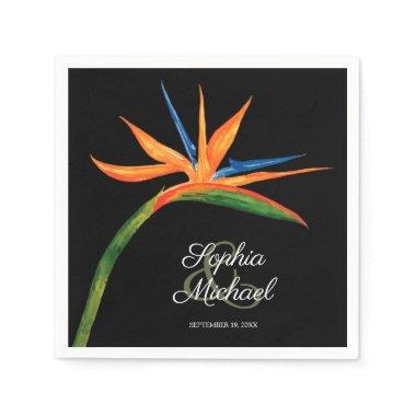 Tropical Bird of Paradise Botanical Wedding Napkins