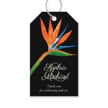 Tropical Bird of Paradise Wedding Thank You Gift Tags