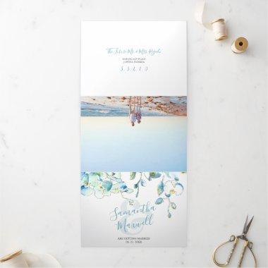 Tropical Blue Orchid Trifold Bridal Shower
