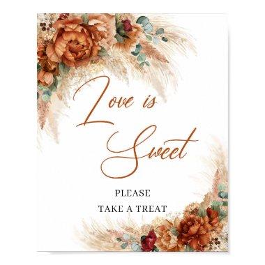 Tropical boho copper burnt orange Love is sweet Poster