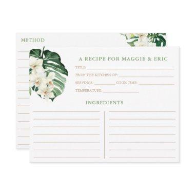 Tropical Botanical Bridal Shower Recipe Invitations