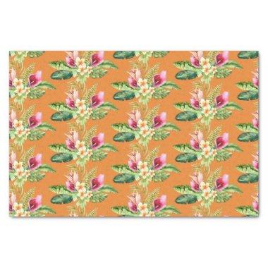 Tropical Botanical Leaves Hibiscus Any Color Tissue Paper