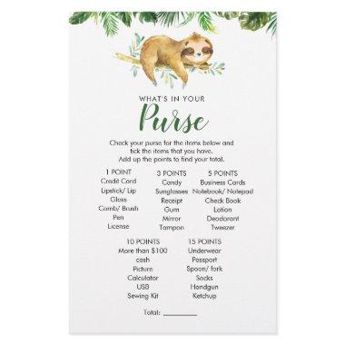 Tropical Boy Sloth Baby Shower Purse Game
