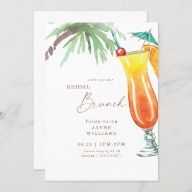 Tropical Bridal Brunch Colorful Invitations