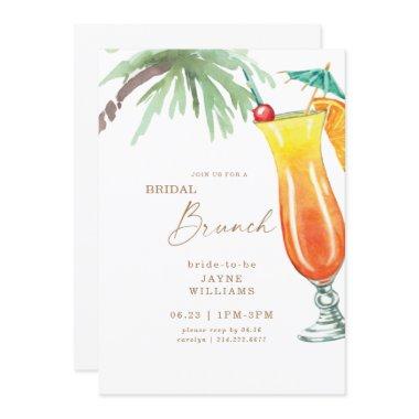 Tropical Bridal Brunch Colorful Invitations