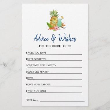 Tropical Bridal shower Advice & Wishes Invitations