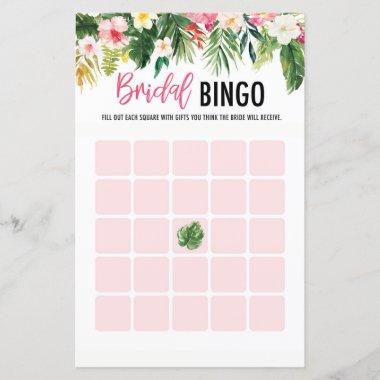 Tropical Bridal Shower Bingo Game Invitations