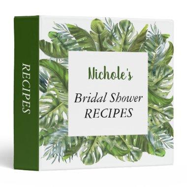 Tropical Bridal Shower Frame Greenery Recipes 3 Ring Binder