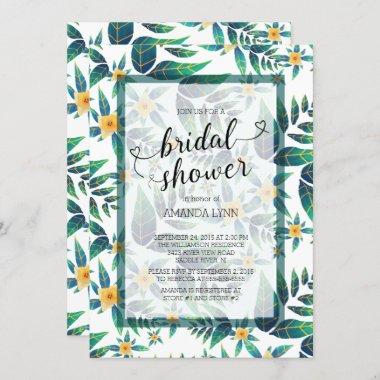 Tropical Bridal Shower Hibiscus Floral Invitations