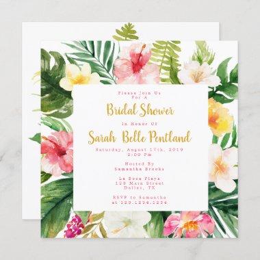 Tropical Bridal Shower Invitations, Personalized Invitation