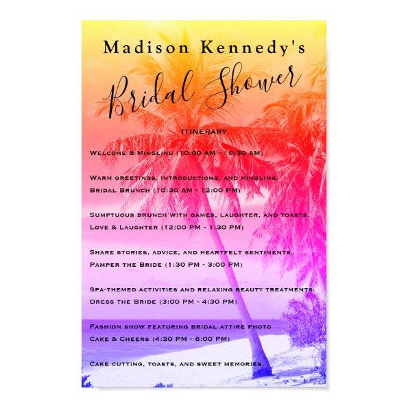 Tropical 🎀  Itinerary Palm Colors Poster