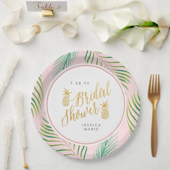 Tropical Bridal Shower Personalized Paper Plates