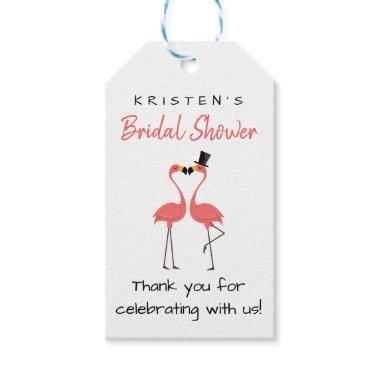 Tropical Bridal Shower Pink Flamingo Thank You Gift Tags