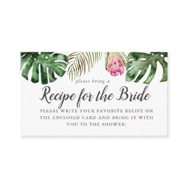 Tropical Bridal Shower Recipe Request Invitations