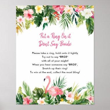 Tropical Bridal Shower Ring Game Invitations Poster