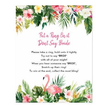 Tropical Bridal Shower Ring Game Invitations Poster