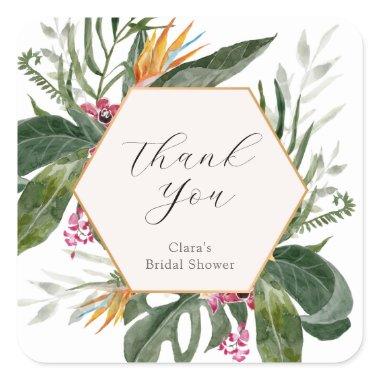 Tropical  Thank you Square Sticker