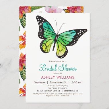 Tropical Butterfly Bridal Shower Invitations