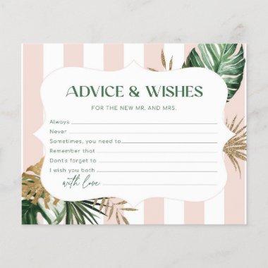 Tropical chic palm advice and wishes bridal shower