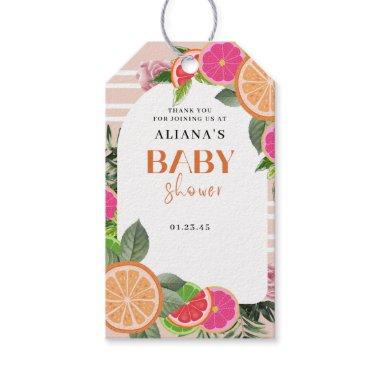 Tropical Citrus Baby Shower Favor Tag Lemon
