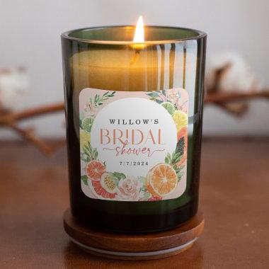 Tropical Citrus  Candle Sticker Favor