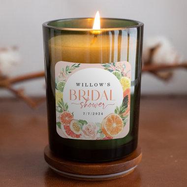 Tropical Citrus Bridal Shower Candle Sticker Favor