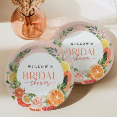 Tropical Citrus Bridal Shower Favor Plate