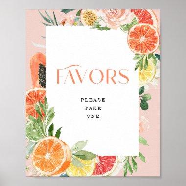 Tropical Citrus Bridal Shower Favors Poster
