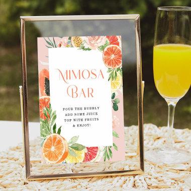 Tropical Citrus Bridal Shower Mimosa Bar Sign