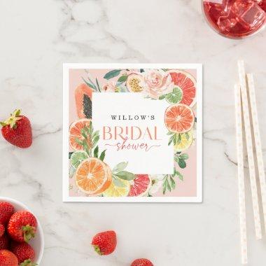 Tropical Citrus Bridal Shower Napkin