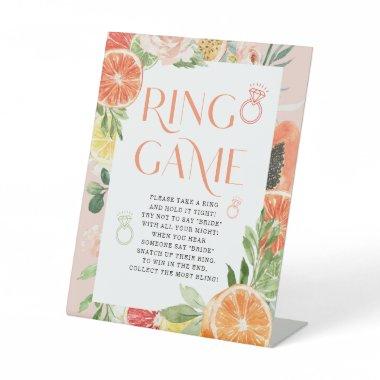 Tropical Citrus Bridal Shower Ring Game Sign