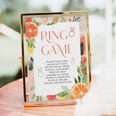 Tropical Citrus Bridal Shower Ring Game Sign