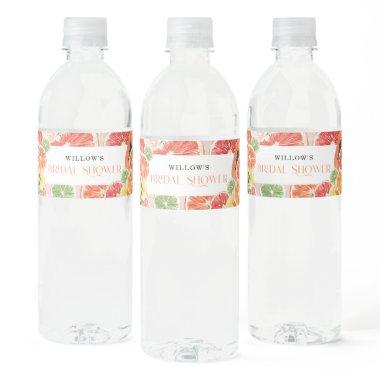 Tropical Citrus Bridal Shower Water Bottle Label