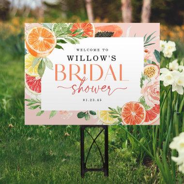 Tropical Citrus Bridal Shower Welcome Yard Sign