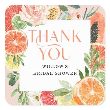 Tropical Citrus Thank You Favor Sticker