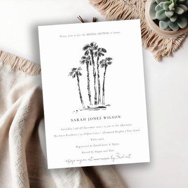 Tropical Coastal Palm Tree Sketch