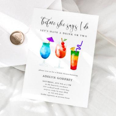 Tropical Cocktails Bridal Shower Invitations