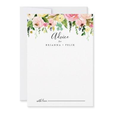 Tropical Colorful Autumn Floral Wedding Advice Card