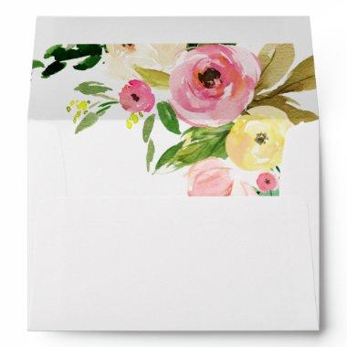 Tropical Colorful Fall Floral Wedding Invitations Envelope
