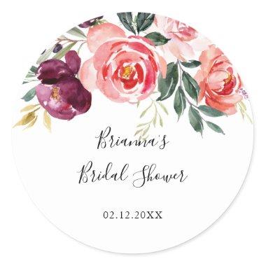 Tropical Colorful Summer Bridal Shower Favor Classic Round Sticker
