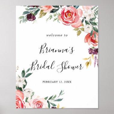Tropical Colorful Summer Bridal Shower Welcome Poster