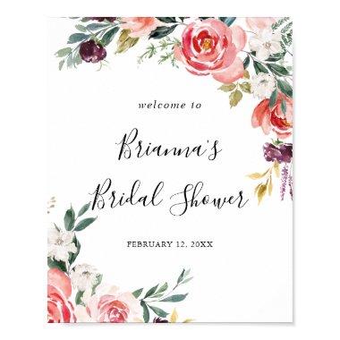 Tropical Colorful Summer Bridal Shower Welcome Poster