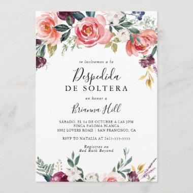 Tropical Colorful Summer Spanish Bridal Shower Invitations