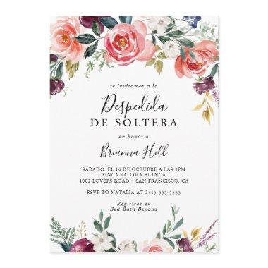 Tropical Colorful Summer Spanish Bridal Shower Invitations