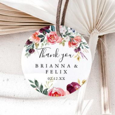 Tropical Colorful Summer Thank You Wedding Favor Classic Round Sticker